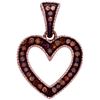 Image 1 : 10KT Rose Gold 0.10CTW DIAMOND HEART PENDANT