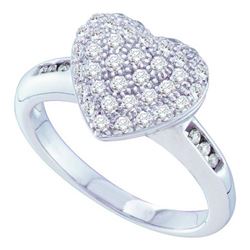 14KT White Gold 0.50CT DIAMOND HEART RING