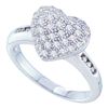 Image 1 : 14KT White Gold 0.50CT DIAMOND HEART RING