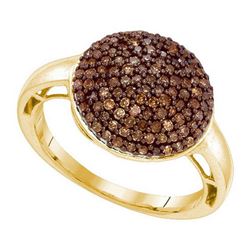 10KT Yellow Gold 0.60CTW COGNAC DIAMOND FASHION RING