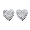 Image 1 : 10KT White Gold 0.10CTW DIAMOND HEART EARRINGS