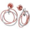 10kt Rose Gold Womens Round Natural Diamond Circle Dang