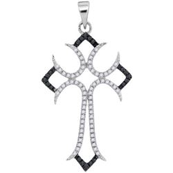 10KT White Gold 0.25CTW BLACK DIAMOND FASHION PENDANT