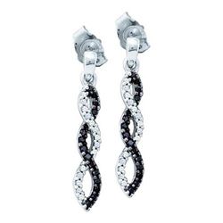 10KT White Gold 0.15CT BLACK DIAMOND FASHION EARRING