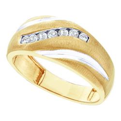 14KT Yellow Gold 0.25CTW ROUND DIAMOND MEN'S FASHION BA