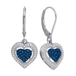 10KT White Gold 0.40CT DIAMOND HEART EARRINGS