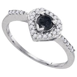 10KT White Gold 0.50CTW BLACK DIAMOND FASHION RING