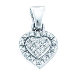 925 Sterling Silver White 0.03CTW DIAMOND HEART PENDANT