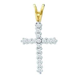 10K Yellow-gold 0.25CTW DIAMOND LADIES CROSS PENDANT