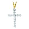 Image 1 : 10K Yellow-gold 0.25CTW DIAMOND LADIES CROSS PENDANT