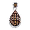 Image 1 : 10KT White Gold 0.17CTW DIAMOND COGNAC PENDANT