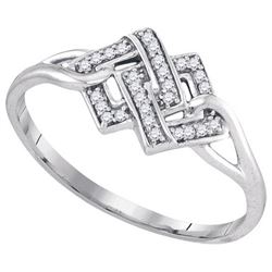 925 Sterling Silver White 0.08CT DIAMOND MICRO-PAVE RIN