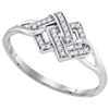 Image 1 : 925 Sterling Silver White 0.08CT DIAMOND MICRO-PAVE RIN