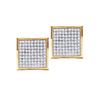 Image 1 : 10K Yellow-gold 0.23CTW DIAMOND MICRO-PAVE EARRINGS