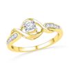 Image 1 : 10K Yellow-gold 0.16CTW DIAMOND FASHION RING