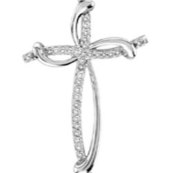 925 Sterling Silver White 0.10CTW DIAMOND FASHION PENDA