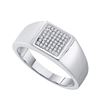 Image 1 : 925 Sterling Silver White 0.15CTW DIAMOND MICRO PAVE ME