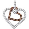 Image 1 : 10KT White Gold 0.28CTW COGNAC DIAMOND FASHION PENDANT