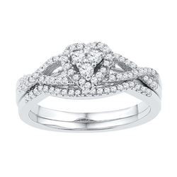 10KT White Gold 0.38CTW DIAMOND BRIDAL SET