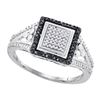 Image 1 : 925 Sterling Silver White 0.18CTW DIAMOND MICRO-PAVE RI