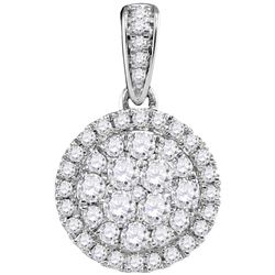 14kt White Gold Womens Round Diamond Concentric Circle