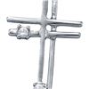 Image 1 : 14KT White Gold 0.04CTW ROUND DIAMOND LADIES CROSS PEND