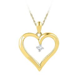 10K Yellow-gold 0.04CTW DIAMOND FASHION PENDANT