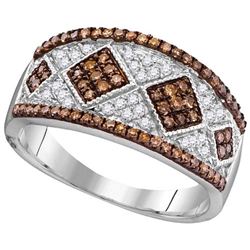 10KT White Gold 0.50CTW COGNAC DIAMOND FASHION RING