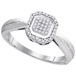 10KT White Gold 0.10CTW DIAMOND MICRO-PAVE RING