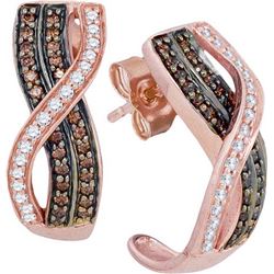 10KT Rose Gold 0.50CTW DIAMOND FASHION EARRINGS