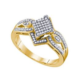 10K Yellow-gold 0.25CT DIAMOND MICRO PAVE RING