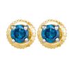 Image 1 : 10K Yellow-gold 0.25CTW DIAMOND BLUE STUD