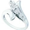 Image 1 : 925 Sterling Silver White 0.10CTW DIAMOND FASHION RING