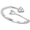 Image 1 : Sterling Silver Womens Round Natural Diamond Arrow Fash