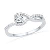 Image 1 : 10KT White Gold 0.16CTW DIAMOND FASHION RING