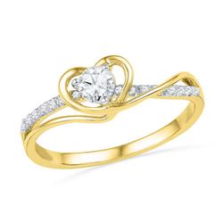 10K Yellow-gold 0.25CTW DIAMOND HEART RING