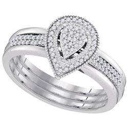 10KT White Gold 0.20CTW DIAMOND MICRO-PAVE BRIDAL RING