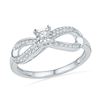 Image 1 : 10KT White Gold 0.20CTW DIAMOND FASHION RING
