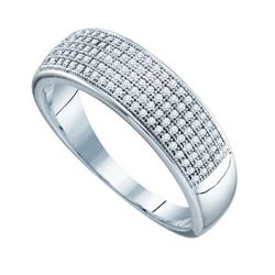 10KT White Gold 0.33CTW DIAMOND MICRO PAVE MENS BAND