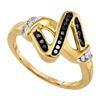 Image 1 : 925 Sterling Silver Yellow 0.21CTW DIAMOND FASHION RING