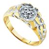 Image 1 : 925 Sterling Silver Yellow 0.04CTW DIAMOND FASHION MENS