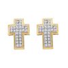 Image 1 : 10KT Yellow Gold 0.15CTW DIAMOND CROSS EARRINGS