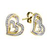 Image 1 : 925 Sterling Silver Yellow 0.04CT DIAMOND HEART EARRING