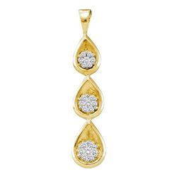 14KT Yellow Gold 0.25CTW DIAMOND FLOWER PENDENT