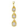 Image 1 : 14KT Yellow Gold 0.25CTW DIAMOND FLOWER PENDENT