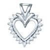 Image 1 : 10KT White Gold 0.24CTW DIAMOND HEART PENDANT