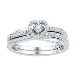 10KT White Gold 0.25CTW DIAMOND BRIDAL SET