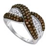 Image 1 : 10KT White Gold 1.00CTW COGNAC DIAMOND FASHION BAND