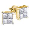 Image 1 : 14KT Yellow Gold 0.25CTW DIAMOND LADIES INVISIBLE EARRI