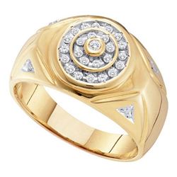 10K Yellow-gold 0.25CTW DIAMOND CLUSTER MENS RING